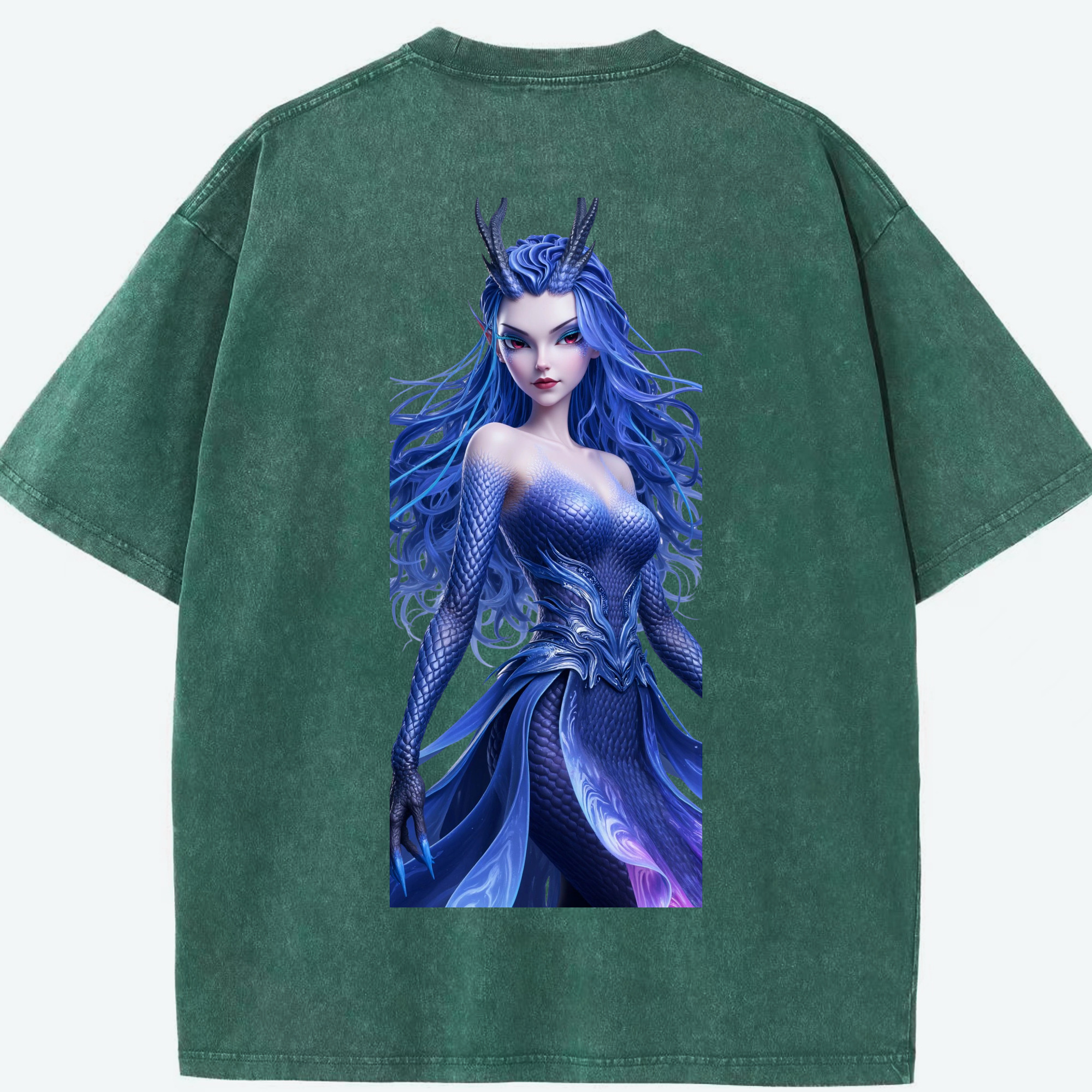 （画像用） Ne Zha 2 ナタ 魔童の大暴れ 綿100% ヴィンテージ風 半袖Tシャツ（背面プリント）